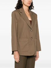 Emporio Armani Brown Cotton Blazer — Women's Jacket