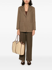 Emporio Armani Brown Cotton Blazer — Women's Jacket