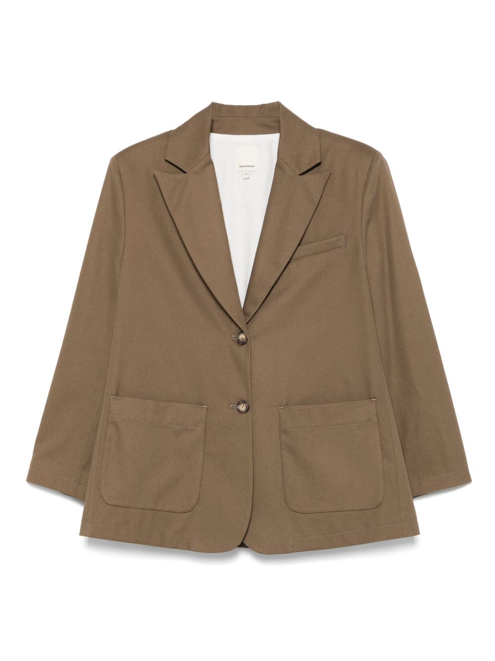 Emporio Armani Brown Cotton Blazer — Women's Jacket