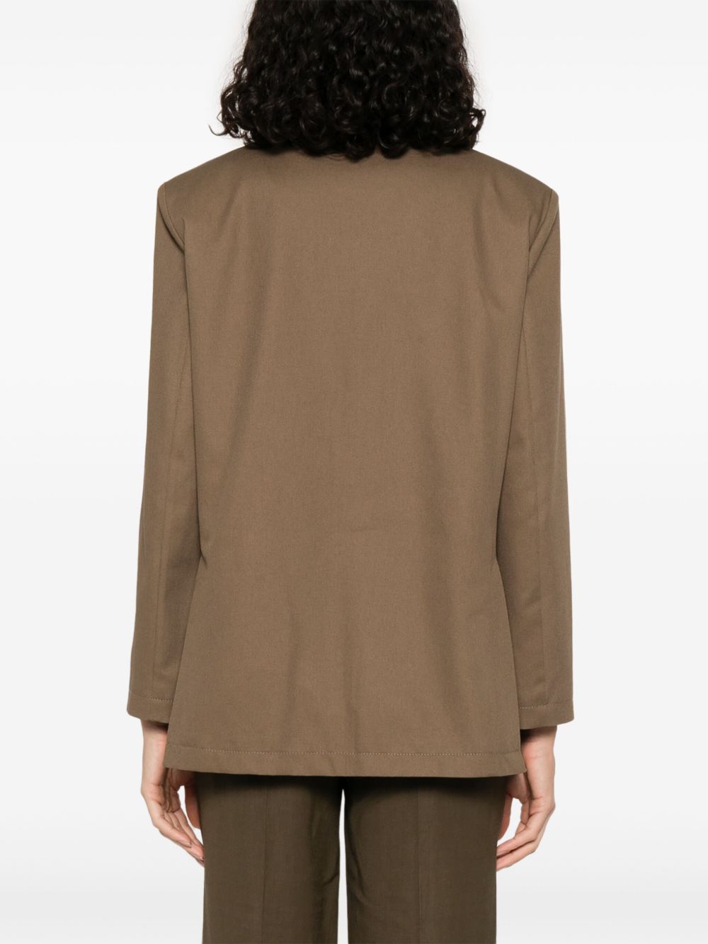 Emporio Armani Brown Cotton Blazer — Women's Jacket