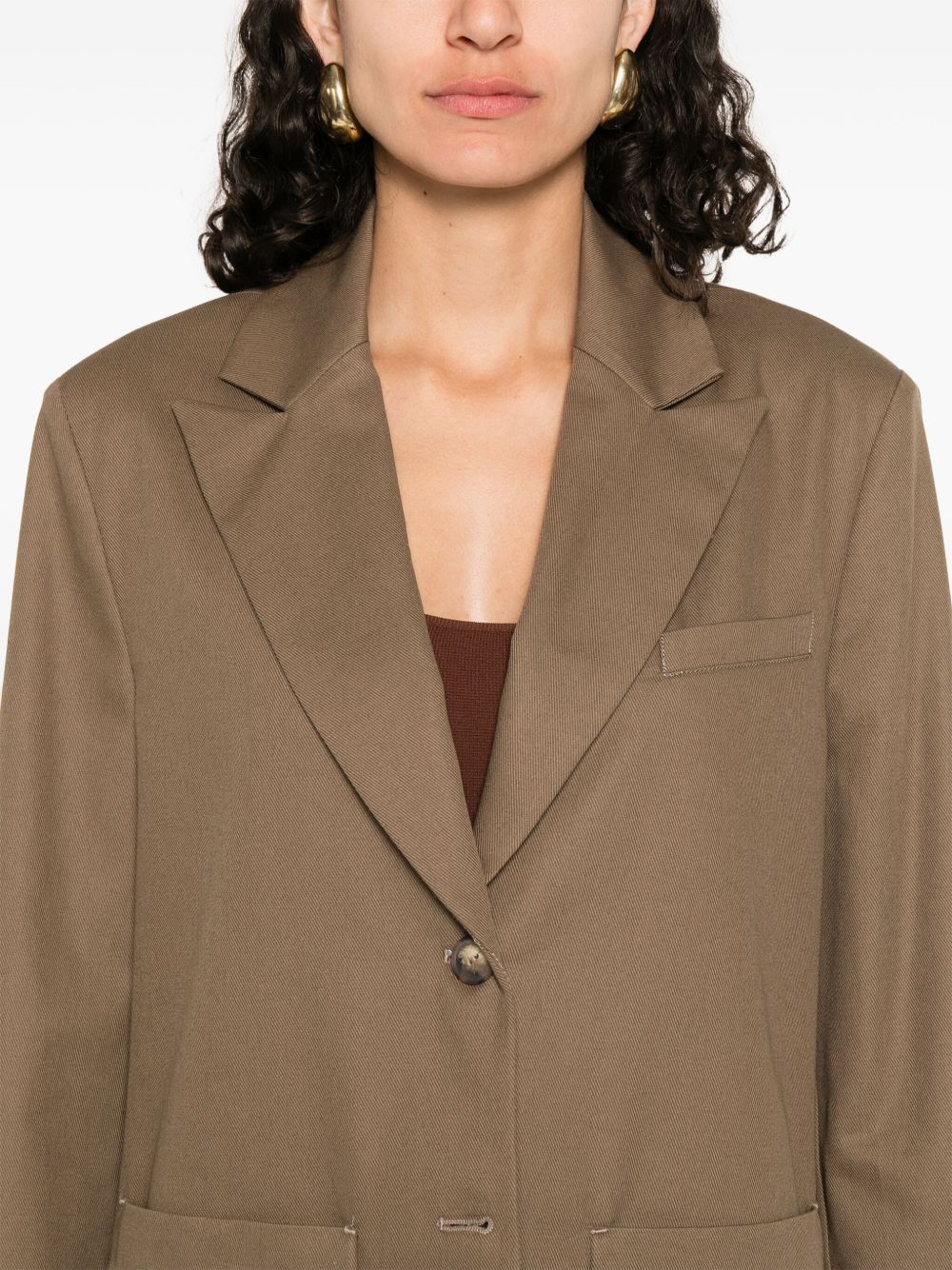 Emporio Armani Brown Cotton Blazer — Women's Jacket