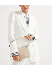 Duo Leather Shoulder Bag in Beige — Brunello Cucinelli