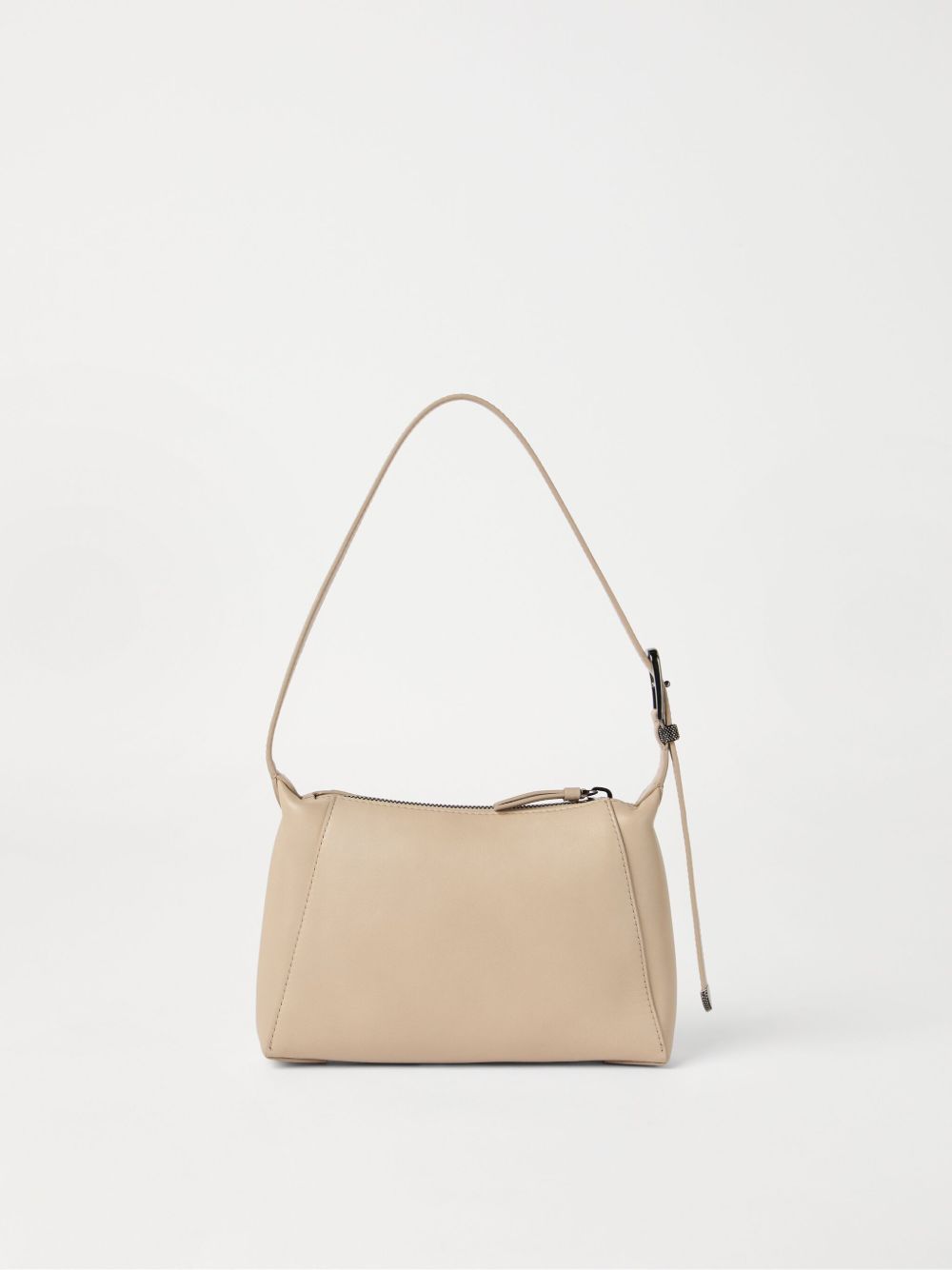 Duo Leather Shoulder Bag in Beige — Brunello Cucinelli