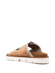 Mou Sandals Leather Brown in calf suede