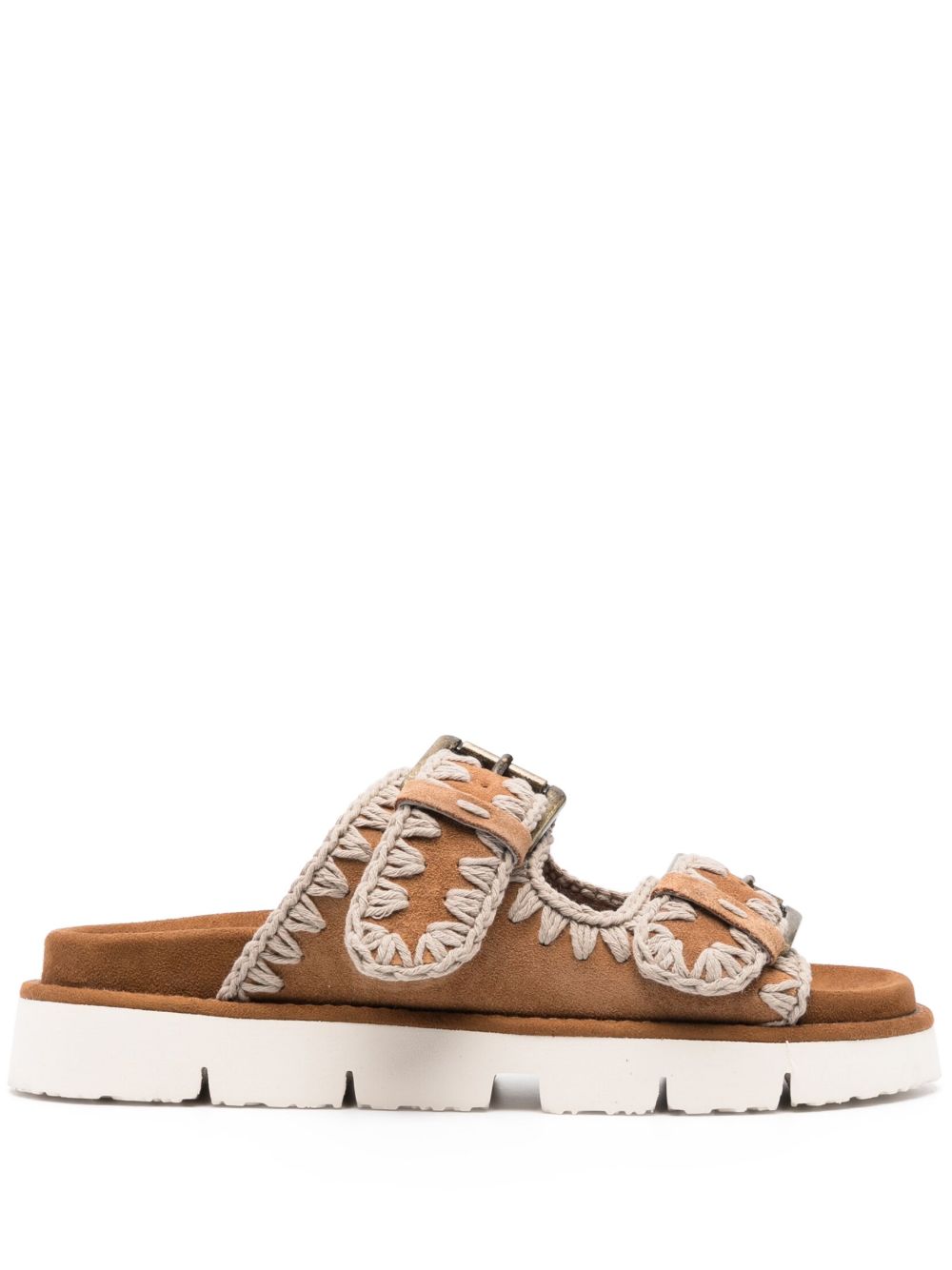 Mou Sandals Leather Brown in calf suede