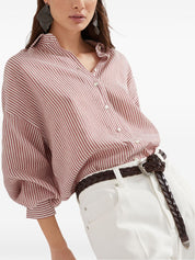 Brunello Cucinelli Chemises Lin bordeaux