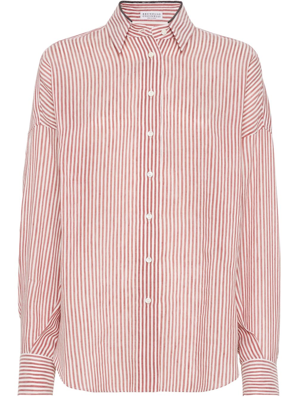 Brunello Cucinelli Chemises Lin bordeaux