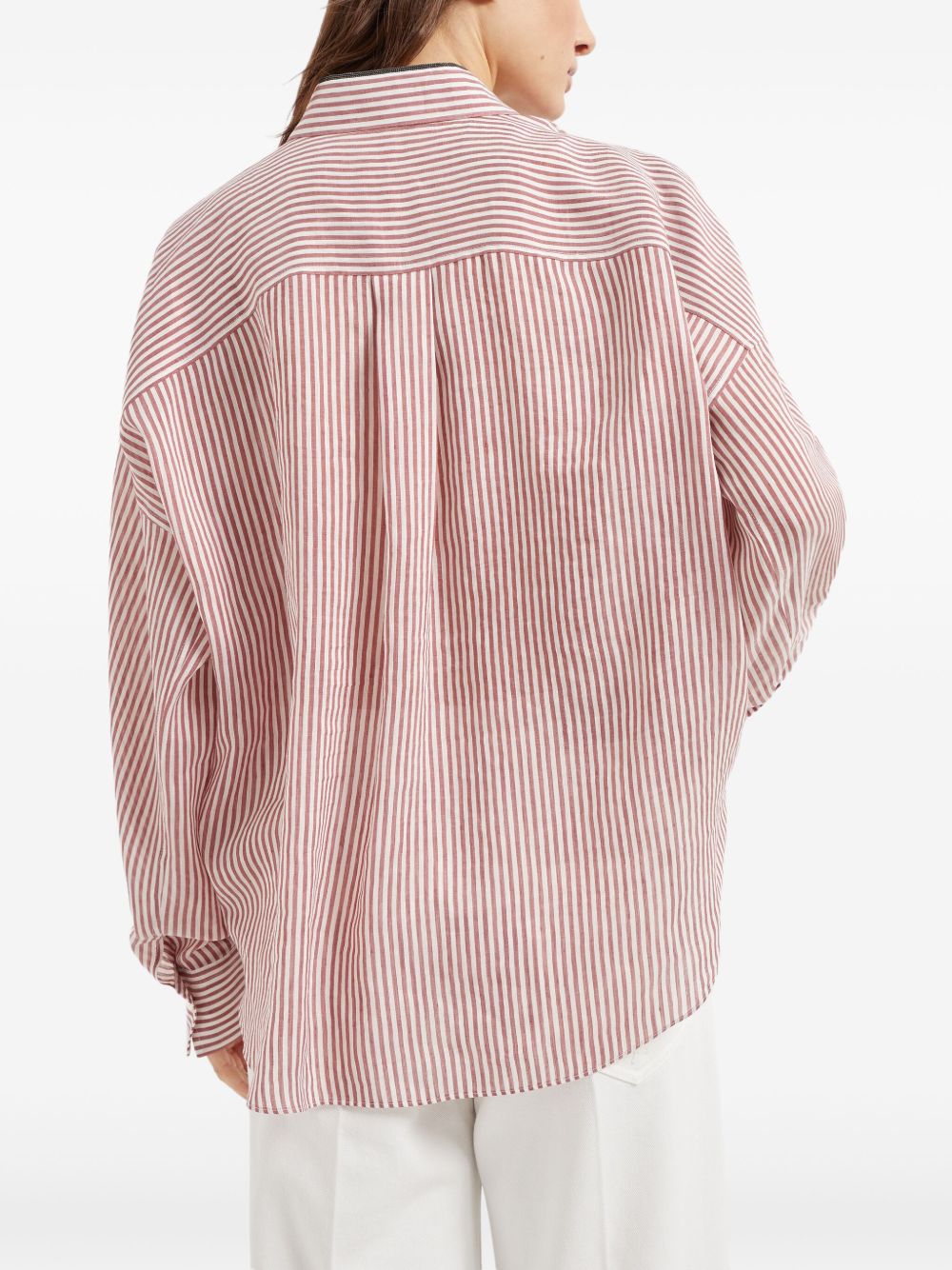 Brunello Cucinelli Chemises Lin bordeaux