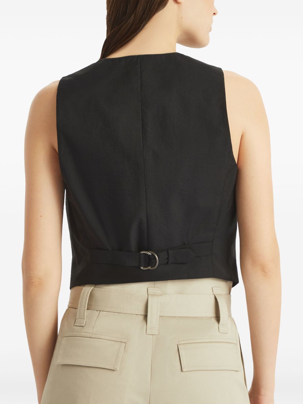 Suéteres Brunello Cucinelli Chaleco de algodón negro