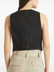 Suéteres Brunello Cucinelli Chaleco de algodón negro