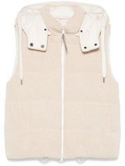 Brunello Cucinelli Jackets Beige hooded waistcoat