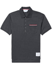 Thom Browne T-shirts and Polos Grey cotton polo