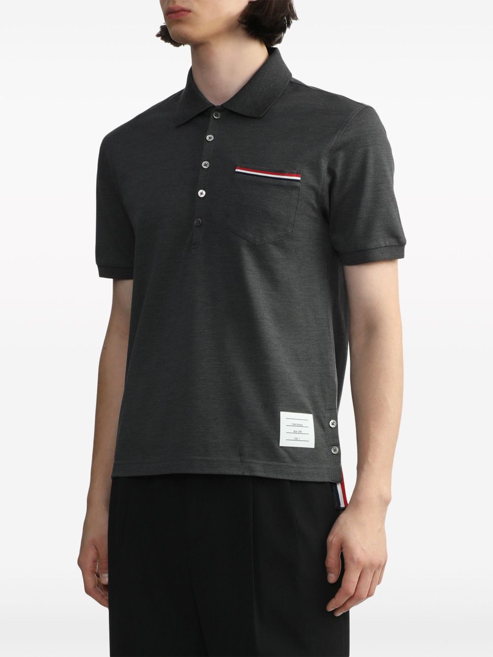 Thom Browne T-shirts and Polos Grey cotton polo