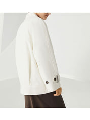 Brunello Cucinelli Vestes Caban en lin et coton crème