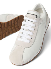 Zapatillas Brunello Cucinelli Ante blanco con detalle Monili