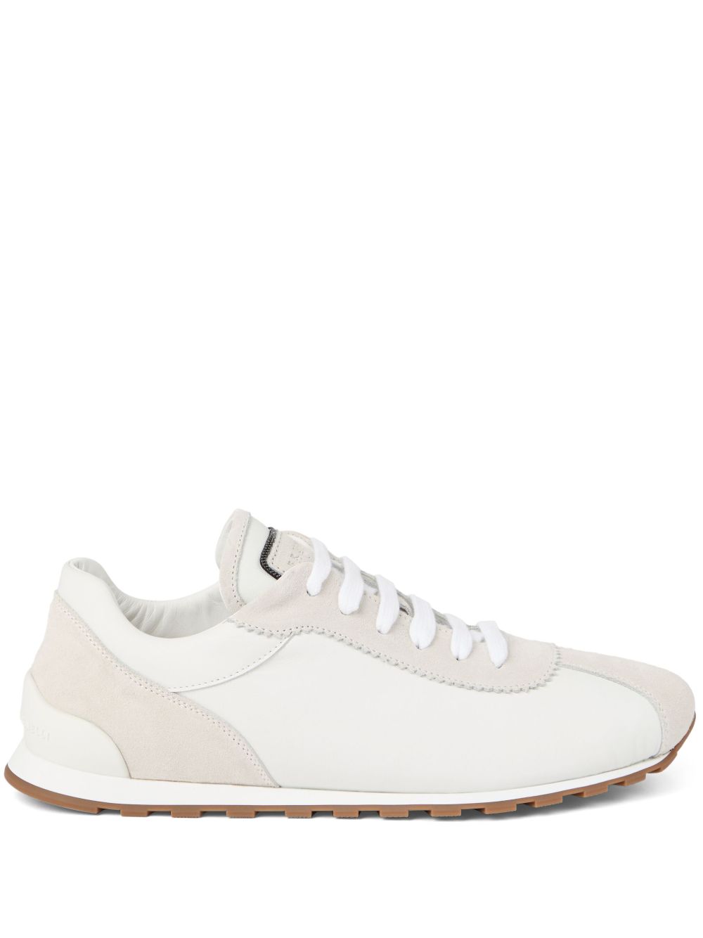 Zapatillas Brunello Cucinelli Ante blanco con detalle Monili