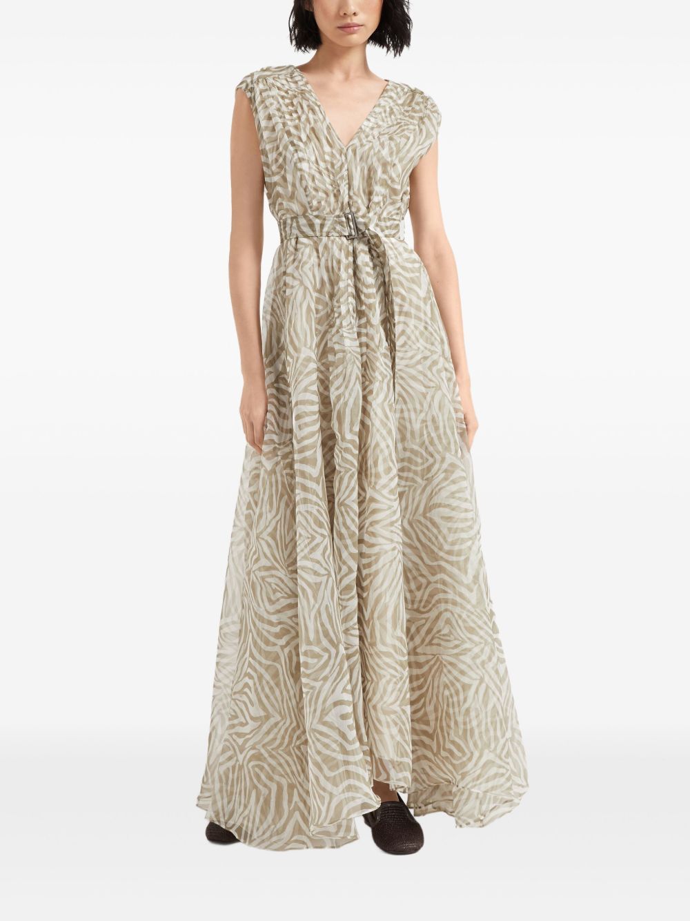 Brunello Cucinelli Dresses long silk organza print