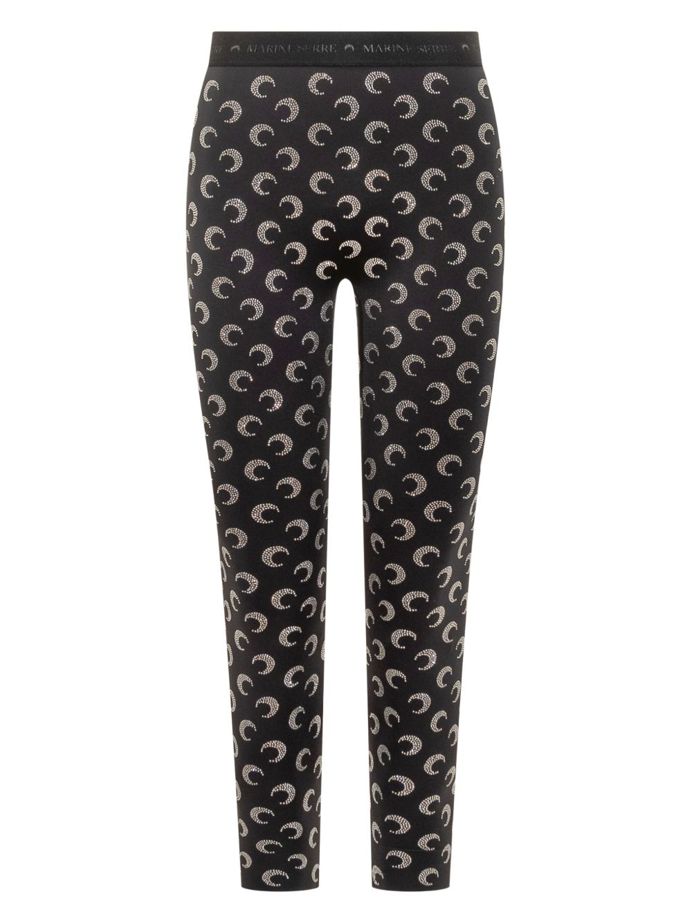 Marine Serre Trousers Black with Crystal Embellishment