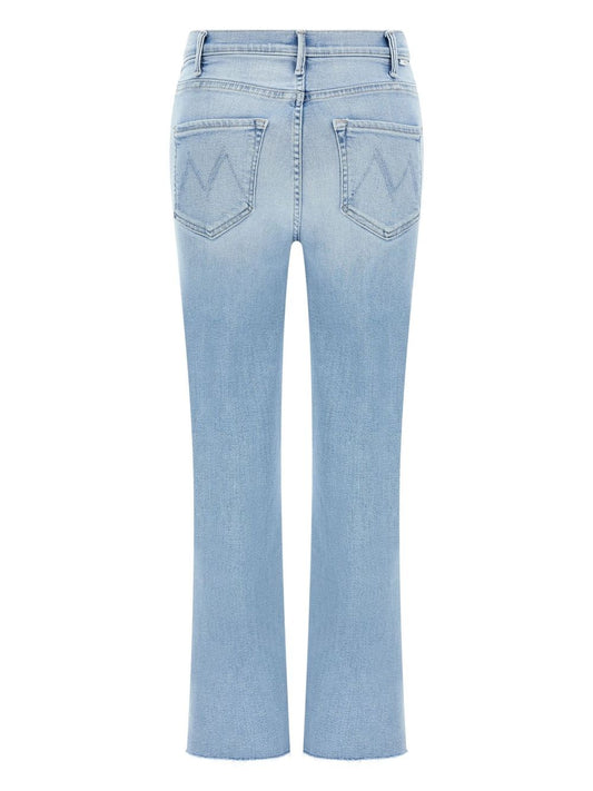 Mother Jeans — Clear Blue Hustler Cropped Ankle Fray