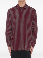 Saint Laurent striped shirt in bordeaux red