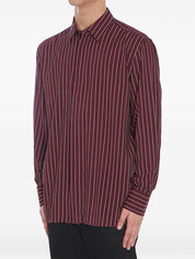 Saint Laurent striped shirt in bordeaux red