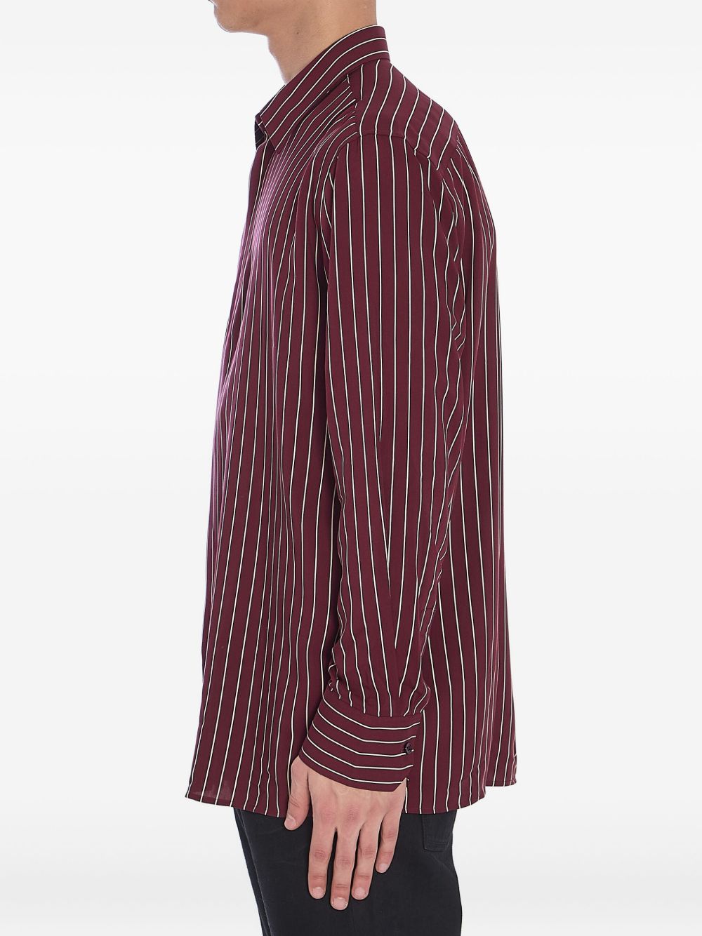 Saint Laurent striped shirt in bordeaux red