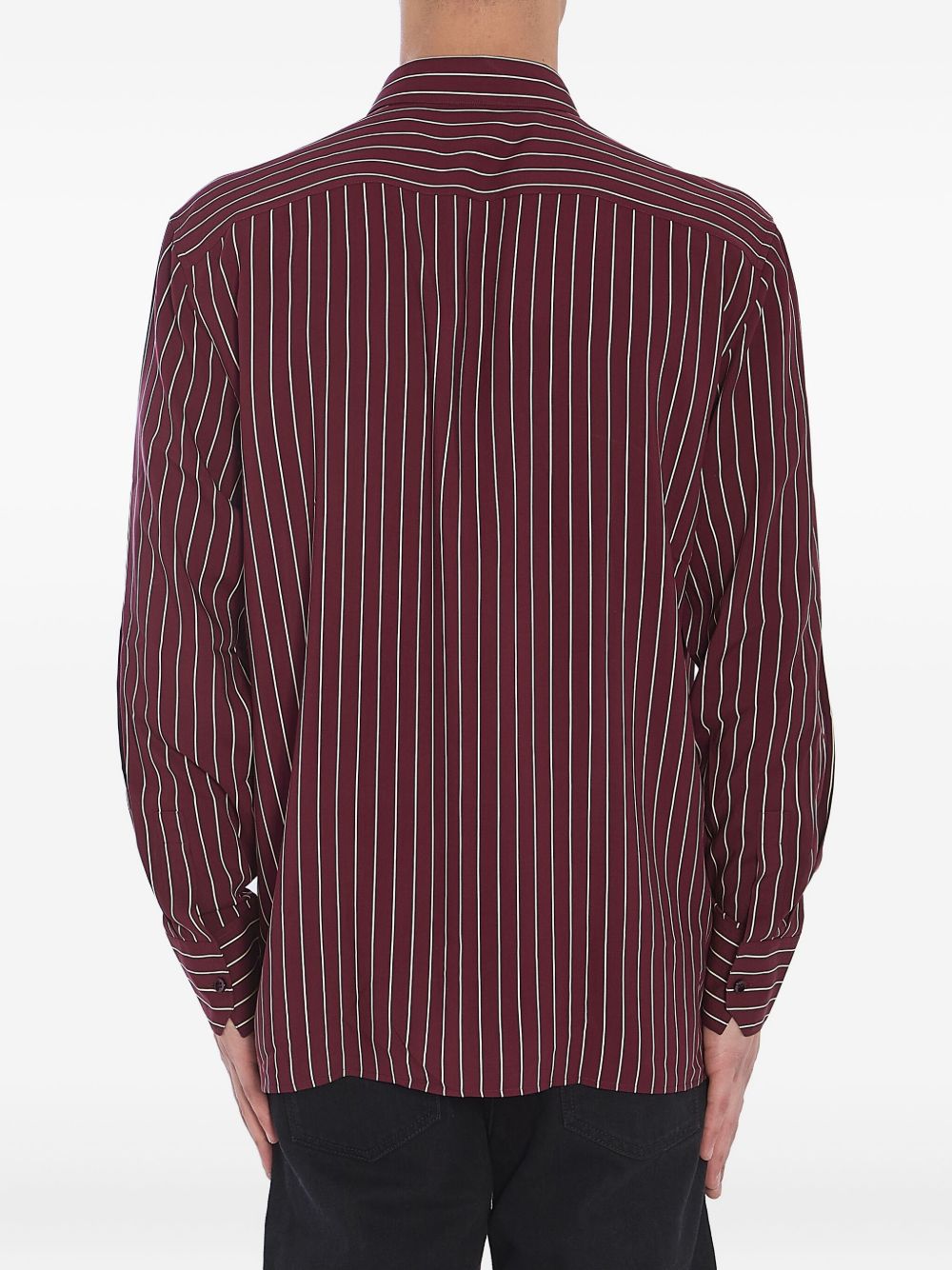 Saint Laurent striped shirt in bordeaux red