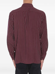 Saint Laurent striped shirt in bordeaux red