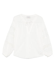 Chemises Ermanno Firenze en coton blanc avec détails en dentelle