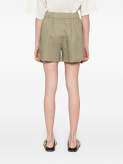 Closed Shorts Green linen high-waist