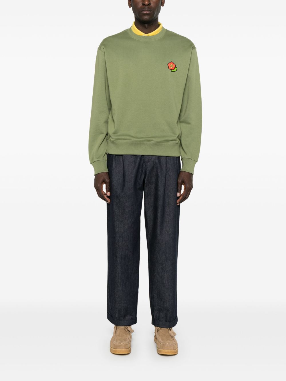 CONVERSE X KENZO Green Cotton Crewneck Sweater