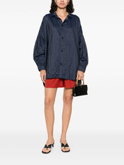 Camisas Daniela Gregis Azul con detalle de pliegues