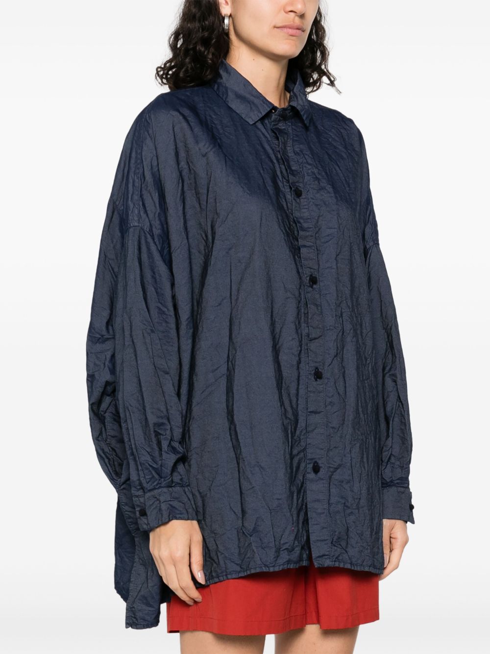 Camisas Daniela Gregis Azul con detalle de pliegues