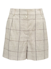 Brunello Cucinelli Shorts in Beige Linen