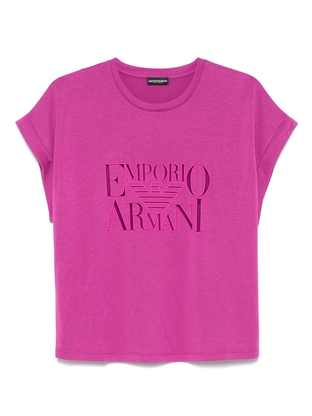 Emporio Armani T-shirts and Polos Purple crew neck logo tee