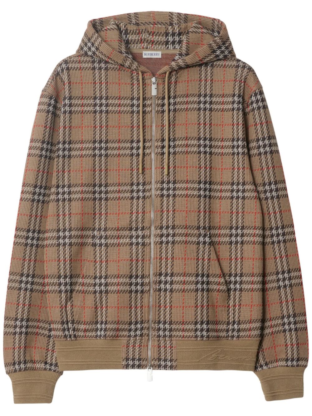 Suéteres Burberry Sudadera beige con capucha en algodón a cuadros