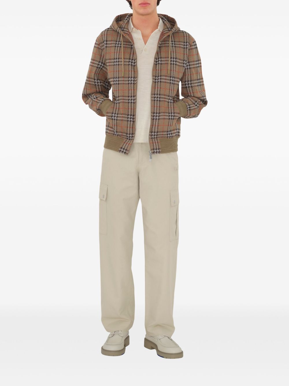 Suéteres Burberry Sudadera beige con capucha en algodón a cuadros