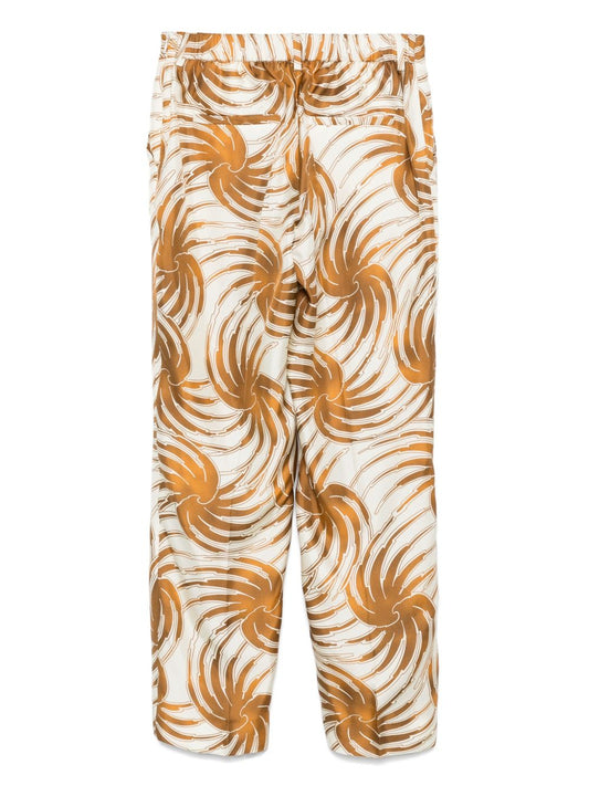 Alberto Biani Beige Silk Trousers