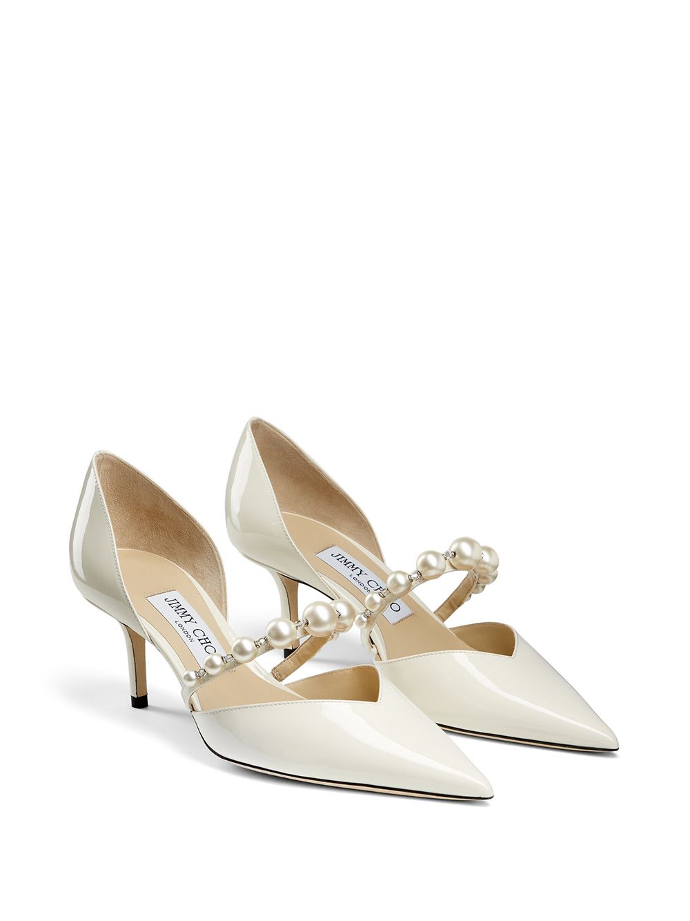 Jimmy Choo With Heel White patent leather pumps