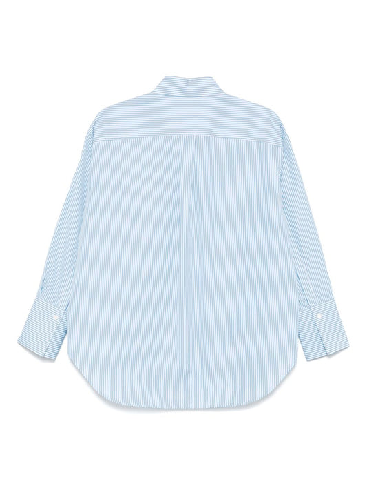 Alberto Biani Clear Blue Cotton Stripe Shirt