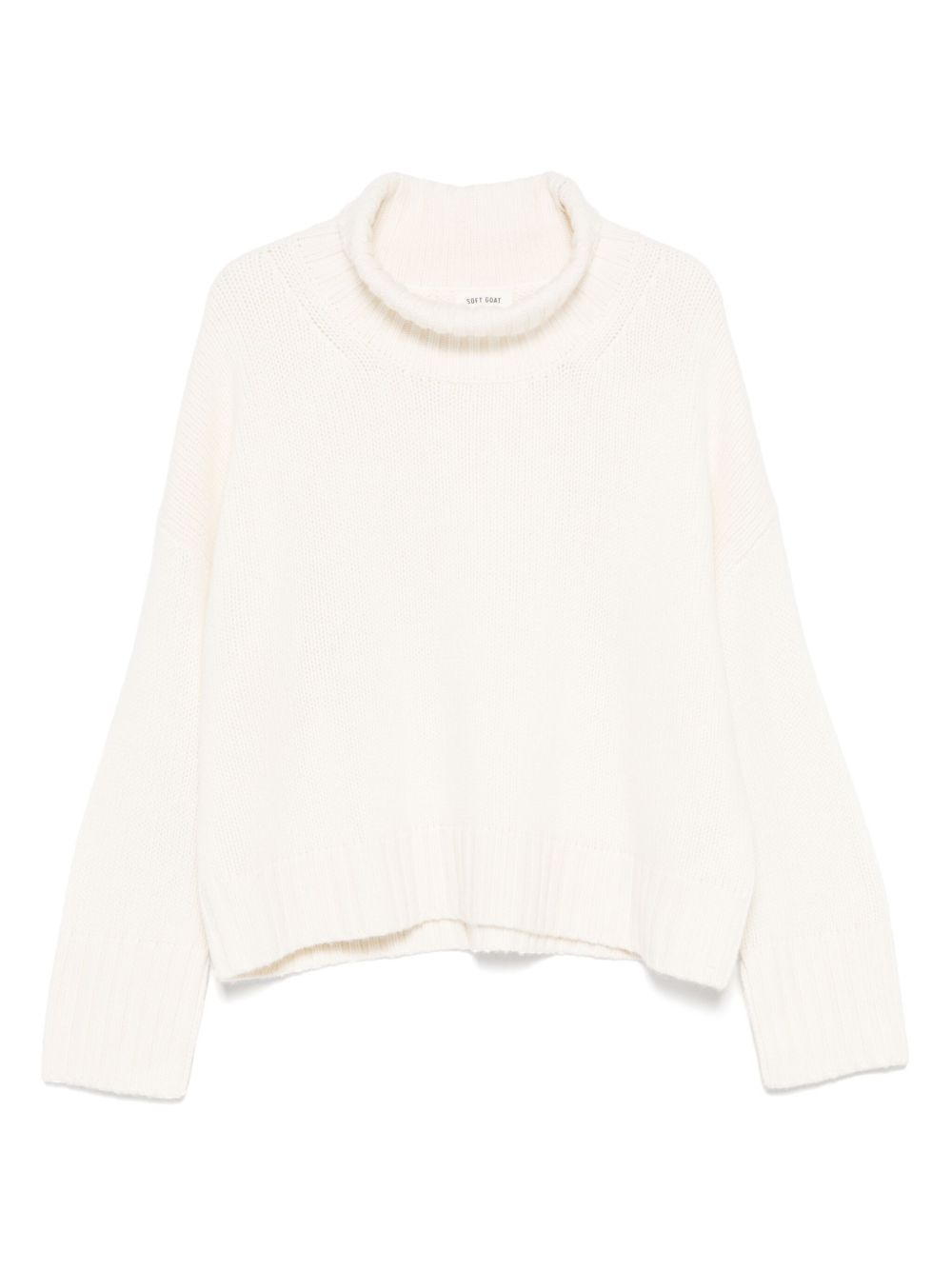 Soft Goat Sweaters White — Cashmere High Neck Sweater