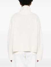 Soft Goat Sweaters White — Cashmere High Neck Sweater