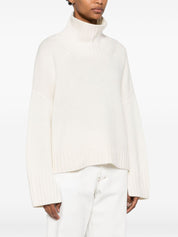 Soft Goat Sweaters White — Cashmere High Neck Sweater