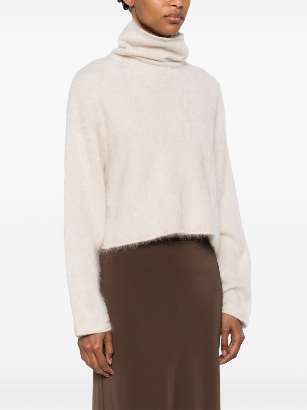 Ivory Cashmere Turtleneck — Soft Goat Sweater