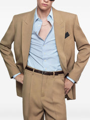 Vestes Saint Laurent en laine beige à simple boutonnage