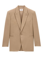 Vestes Saint Laurent en laine beige à simple boutonnage