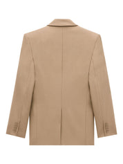 Vestes Saint Laurent en laine beige à simple boutonnage