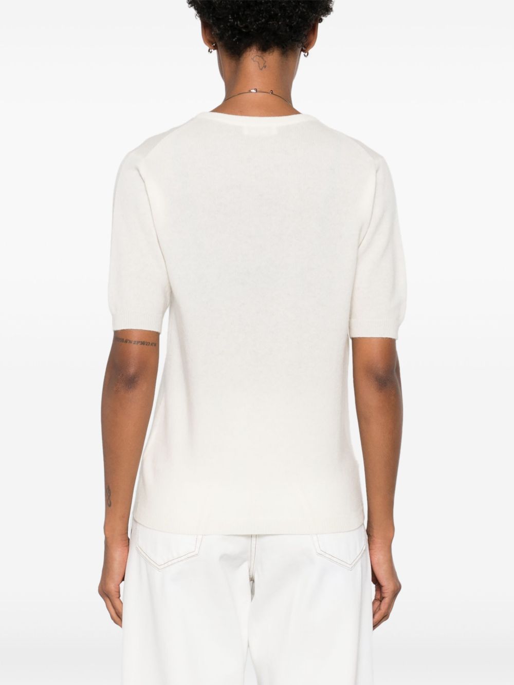 Soft Goat Sweaters White — Cashmere Crewneck Top