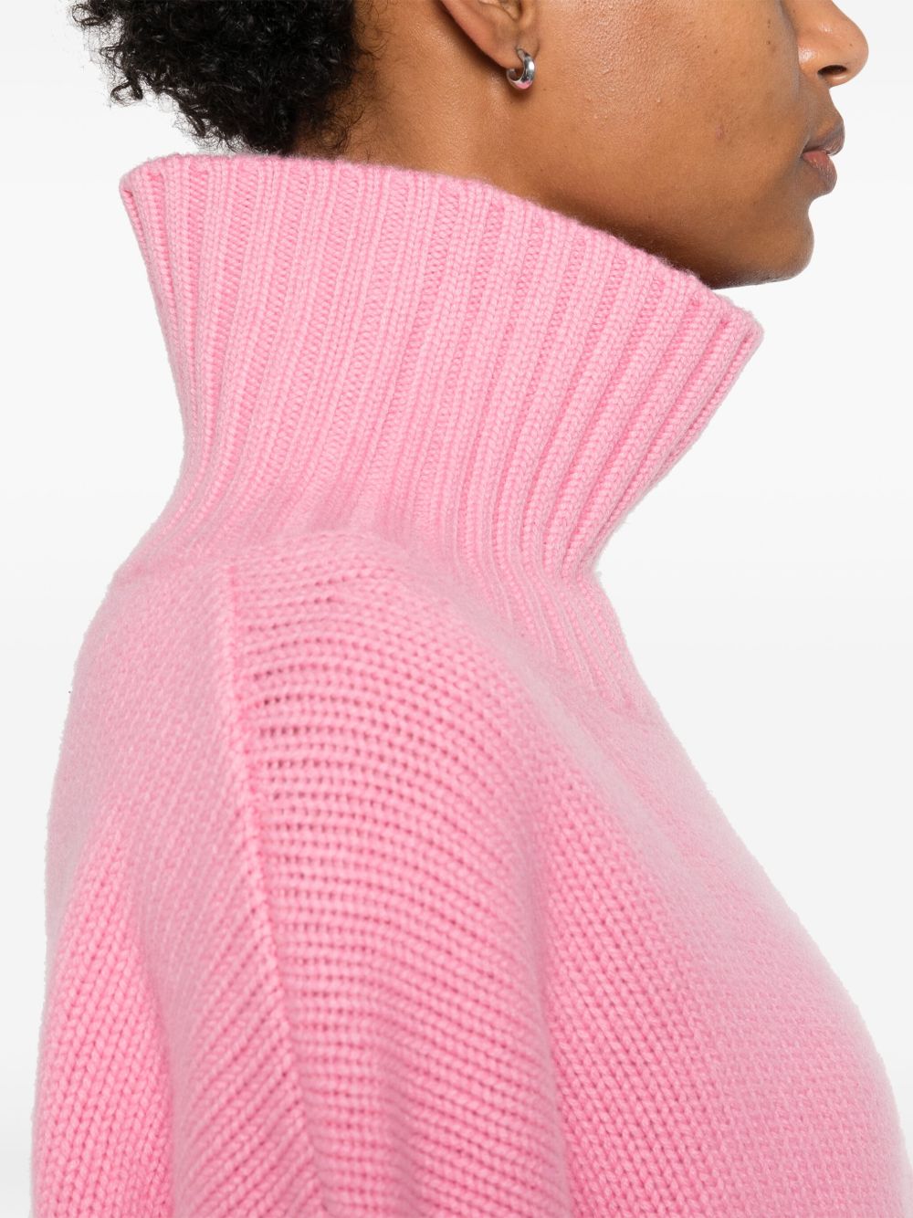 Pink Cashmere Turtleneck — Soft Goat Sweater