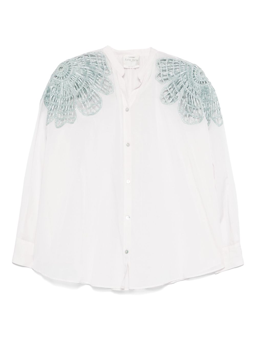 Forte Forte Shirts Clear Blue embroidered cotton blend